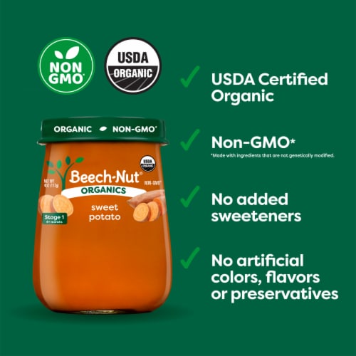 Beech-Nut Organic Stage 1 Sweet Potato Baby Food Jar - Sweet Potato