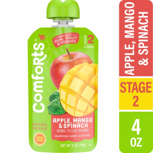 Comforts Stage 2 Apple Mango Spinach Baby Food Puree Pouch - Apple Mango Spinach