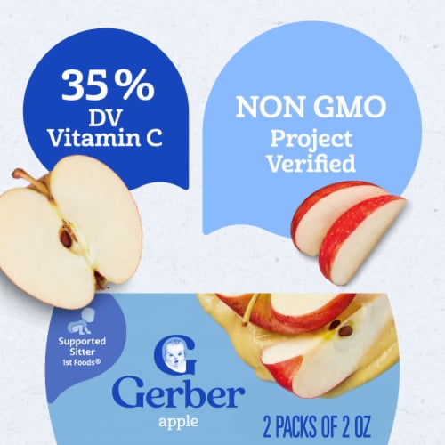 Gerber 1st Foods Baby Food Apple Puree Clean Label Project Tubs - Apple