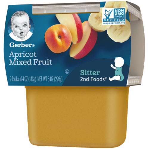 Gerber Stage 2 Baby Food Apricot Mixed Fruit Tubs Baby Puree - Apricot Mixed Fruit