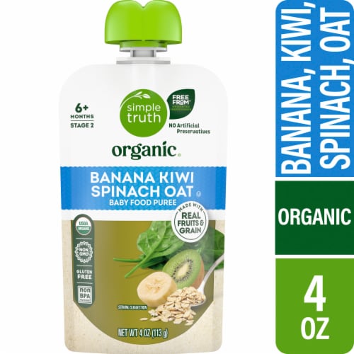 Simple Truth Organic Stage 2 Banana Kiwi Spinach Oat Baby Food Pouch - Banana Kiwi Spinach Oat