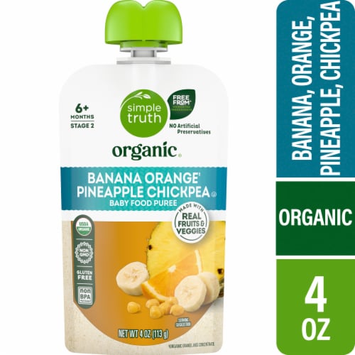 Simple Truth Organic Stage 2 Banana Orange Pineapple Chickpea Baby Food Pouch - Banana Orange Pineapple Chickpea