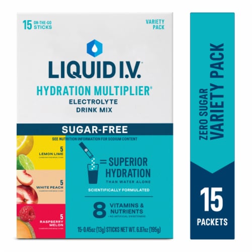 Liquid I.V. Sugar-Free White Peach Hydration Multiplier Drink Mix - Liquid I.V. Sugar-Free White Peach Hydration Multiplier Drink Mix