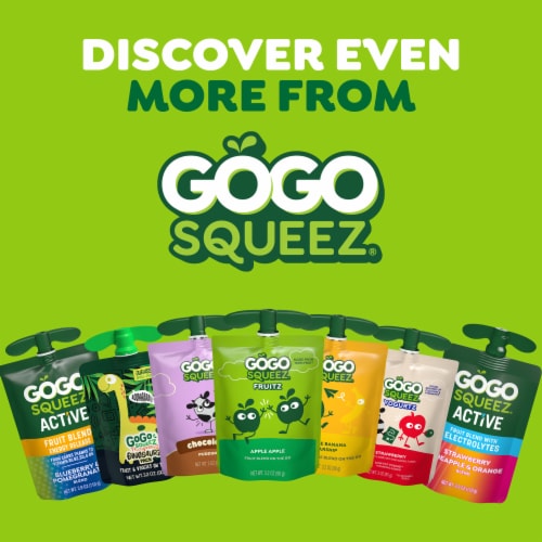 GoGo squeeZ No Sugar Added Apple Strawberry Applesauce & Fruit Puree Pouches - GoGo squeeZ No Sugar Added Apple Strawberry Applesauce & Fruit Puree Pouches