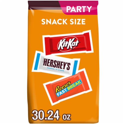 HERSHEY'S KIT KAT and REESE'S Assorted Flavored Snack Size Candy Party Pack - 28.1 oz selected