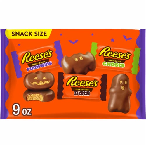 REESE'S Assorted Milk Chocolate Snack Size Peanut Butter Shapes Halloween Candy Bag - 9.1 oz selected