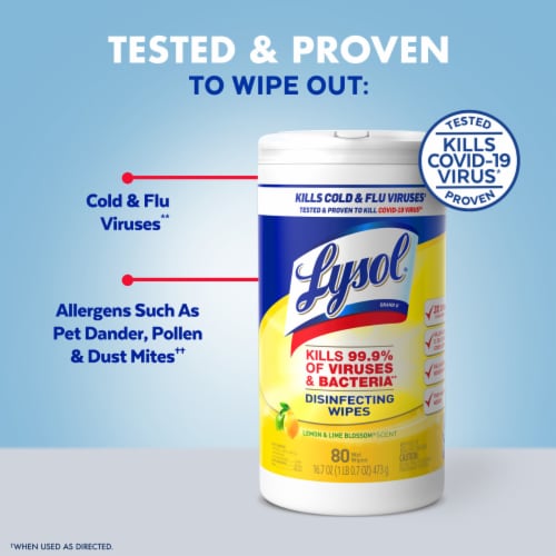 LYSOL® Disinfecting Wipes Lemon & Lime Blossom® Cannister - LYSOL® Disinfecting Wipes Lemon & Lime Blossom® Cannister