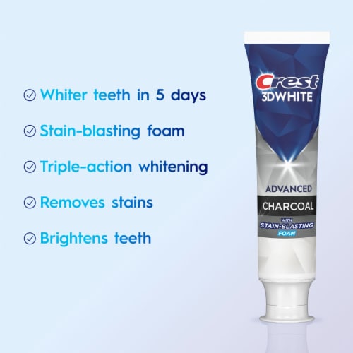Crest 3DWhite Advanced Teeth Whitening Toothpaste, Arctic Fresh, 3.3 oz, Pack of 3 - Charcoal / 3.3 oz