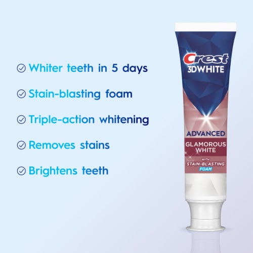 Crest 3DWhite Advanced Teeth Whitening Toothpaste, Arctic Fresh, 3.3 oz, Pack of 3 - Glamorous White / 3.3 oz