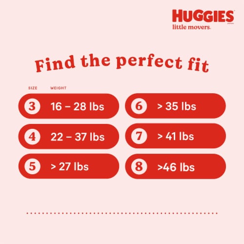 Huggies Little Movers Size 4 Baby Diapers (22-37 lbs) - Size 6 / 84 count