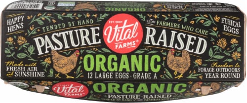 Vital Farms Pasture-Raised Large Brown Grade-A Organic Eggs - 12 ct / Organic Pasture