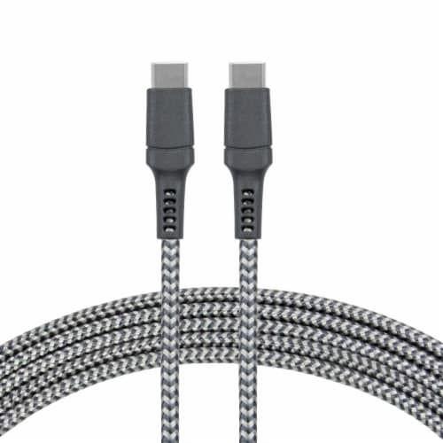 CELLCandy® Braided USB-C to C Cable - Grey - CELLCandy® Braided USB-C to C Cable - Grey