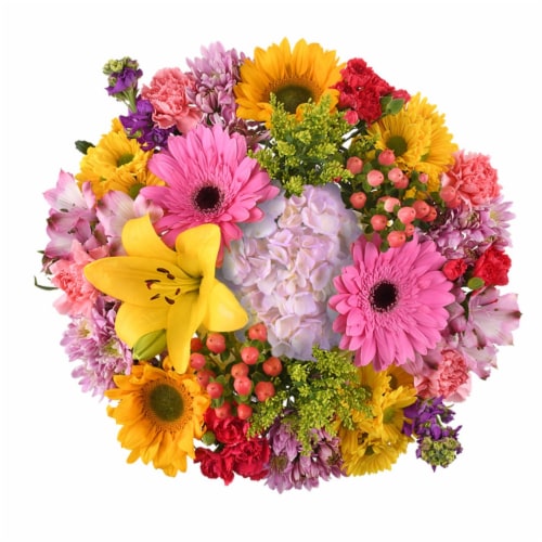 Bloom Haus™ Whimsical Fresh Flower Bouquet- Pink/ Lavender/ Yellow - Bloom Haus™ Whimsical Fresh Flower Bouquet- Pink/ Lavender/ Yellow