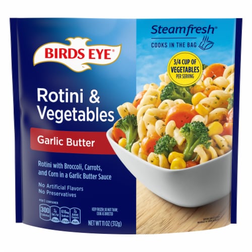Birds Eye Steamfresh Garlic Butter Rotini and Vegetables, Frozen Side - Birds Eye Steamfresh Garlic Butter Rotini and Vegetables, Frozen Side