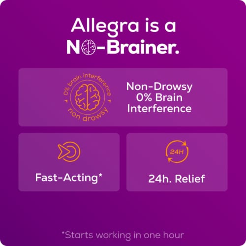 Allegra Adult 24-Hour Non-Drowsy Antihistamine Tablets for Indoor and Outdoor Allergies - 30 ct