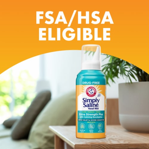 Arm & Hammer Simply Saline Daily Care Instant Relief Nasal Mist for Everyday Congestion - Extra Strength with Eucalyptus