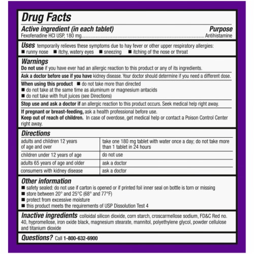 Kroger® Allergy Relief Non-Drowsy Tablets Fexofenadine HCI - 30 count