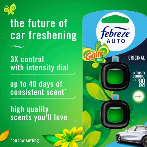 Febreze AUTO Air Freshener Odor-Fighting Automotive Vent Clip Gain Original Scent - Febreze AUTO Air Freshener Odor-Fighting Automotive Vent Clip Gain Original Scent