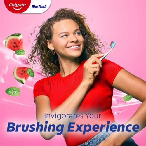 Colgate Max Fresh Anti-Cavity Fluoride Toothpaste in Watermelon Blast with Mint - Colgate Max Fresh Anti-Cavity Fluoride Toothpaste in Watermelon Blast with Mint