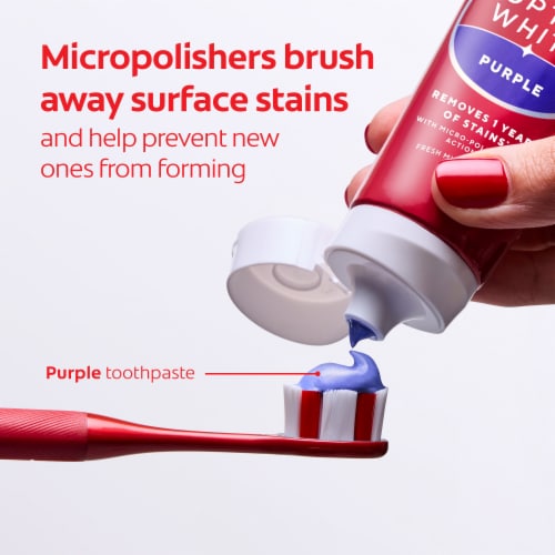Colgate Optic White Purple Teeth Whitening Toothpaste with Fluoride in Fresh Mint - Colgate Optic White Purple Teeth Whitening Toothpaste with Fluoride in Fresh Mint
