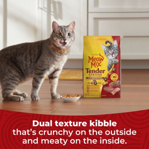Meow Mix Tender Centers with Basted Bites, Beef & Salmon Flavors, Dry Cat Food, 3 lb. Bag - Meow Mix Tender Centers with Basted Bites, Beef & Salmon Flavors, Dry Cat Food, 3 lb. Bag