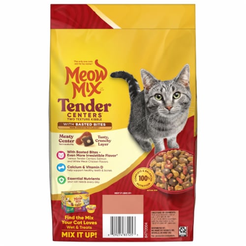 Meow Mix Tender Centers with Basted Bites, Beef & Salmon Flavors, Dry Cat Food, 3 lb. Bag - Meow Mix Tender Centers with Basted Bites, Beef & Salmon Flavors, Dry Cat Food, 3 lb. Bag