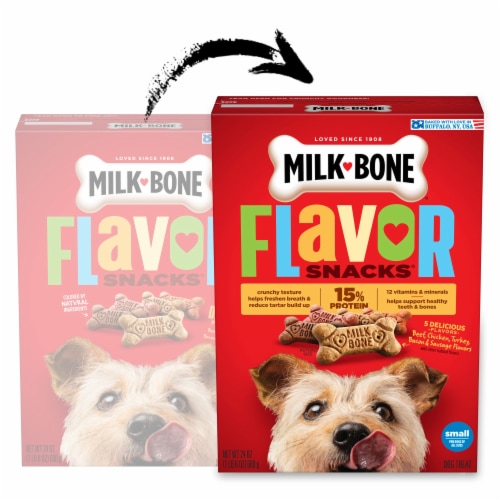 Milk-Bone Flavor Snacks Small Dog Biscuits, Flavored Crunchy Dog Treats, 24 Oz. Box - Milk-Bone Flavor Snacks Small Dog Biscuits, Flavored Crunchy Dog Treats, 24 Oz. Box