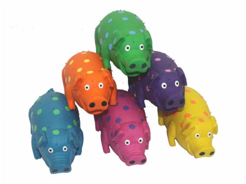 Multipet Latex Polka Dot Pig Dog Toy - Assorted - Multipet Latex Polka Dot Pig Dog Toy - Assorted