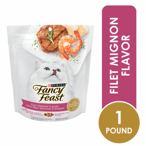 Purina Fancy Feast Adult Dry Cat Food Filet Mignon Flavor Real Seafood & Shrimp - Purina Fancy Feast Adult Dry Cat Food Filet Mignon Flavor Real Seafood & Shrimp